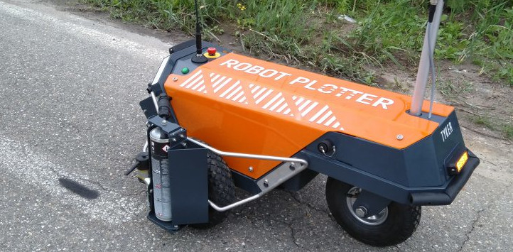 Robot plotter voor uitzetten stuurlijnen